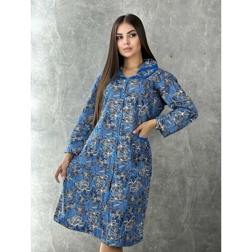 фото Халат , размер 52, голубой нет бренда