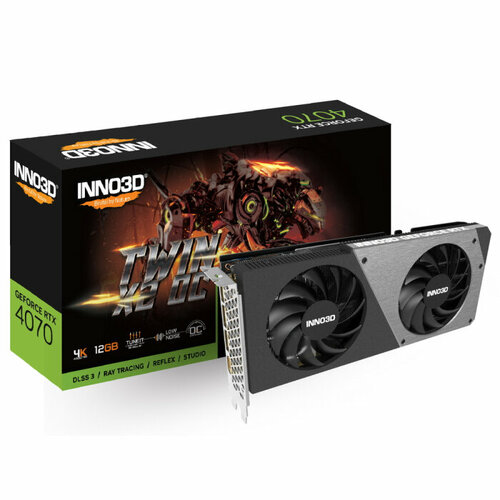 Видеокарта INNO3D RTX4070 TWIN X2 OC 12GB GDDR6X 192-bit DPx3 HDMI 2FAN RTL 6700000₽