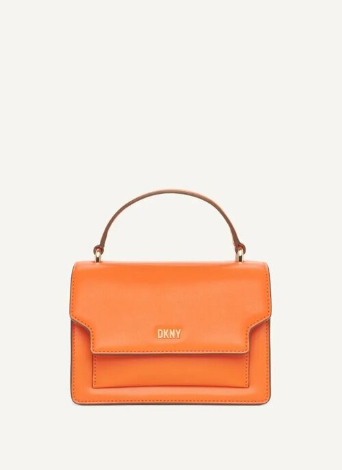 Сумка  кросс-боди DKNY повседневная, натуральная кожа, оранжевый
