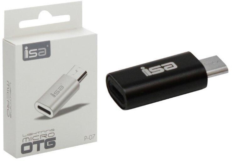 Isa Переходник P-07 Lightning - Micro-USB black (Черный)