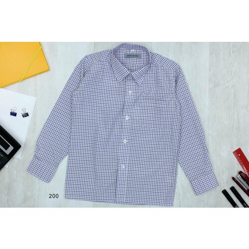 фото Школьная рубашка baby moses, размер 14 лет, сиреневый