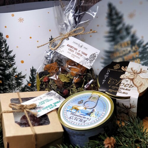 Подарочный Набор «Счастливого Нового Года!» из дичи для родных и близких / подарок мужской/женский