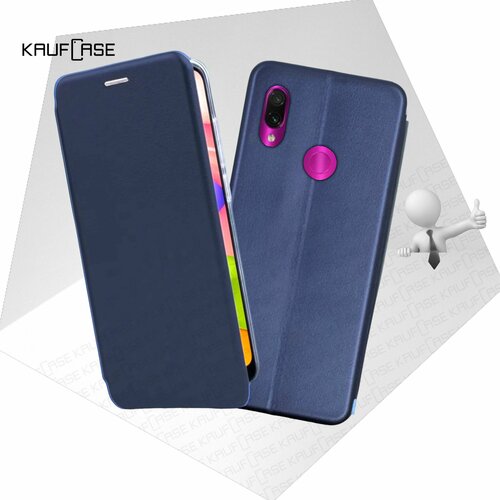 Чехол книжка KaufCase для телефона Xiaomi Redmi Note 7 /Note 7 Pro (6.3), темно-синий. Трансфомер чехол книжка kaufcase для телефона xiaomi redmi note 9t 6 53 темно синий трансфомер