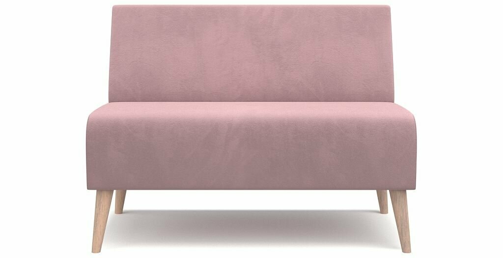 Прямой диван PUSHE Килт без подлокотников, нераскладной, для кухни, прихожей, балкона, детской, розовый Balance 312