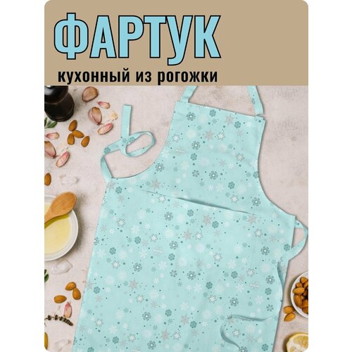 Фартук кухонный Снеговики 65x85 см из рогожки