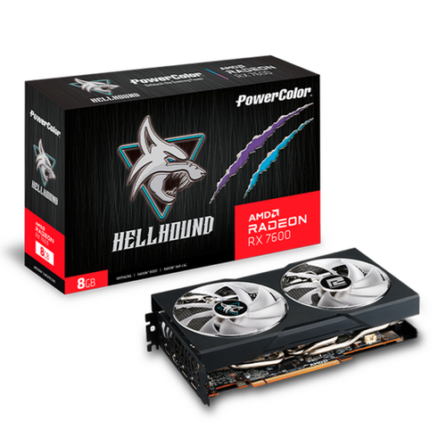 PowerColor RX7600 Hellhound 8GB GDDR6 128-bit DPx3 HDMI 2FAN RTL RX7600 8G-LOC 4389100₽