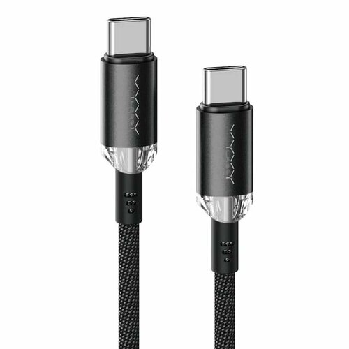 Кабель Vyvylabs Crystal Series Fast Charging Data Cable Type-C to Type-C 60W 1m VCSCC02 Black кабель для передачи данных быстрой зарядки baseus superior series fast charging data cable type c to type c 100w 1m black catys b01