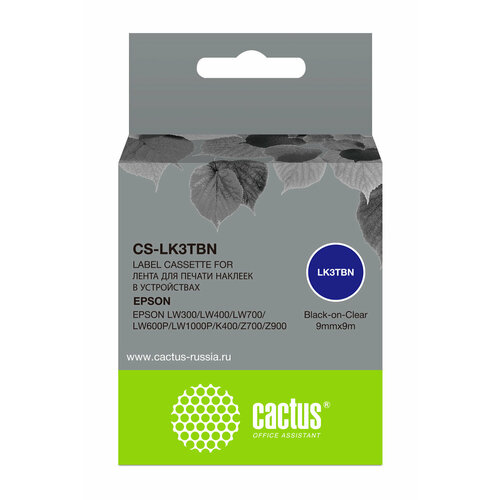 Картридж ленточный Cactus CS-LK3TBN черный для Epson LW300LW400LW700LW600PLW1000P