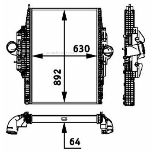 MAHLE CI116000P Интеркулер MB AXOR (SKN-C)