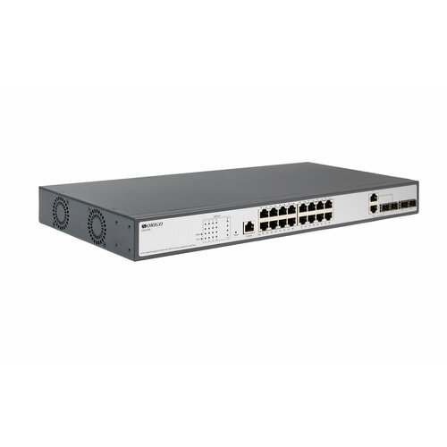 Управляемый L2 PoE-коммутатор Origo OS3120P/250W, 16x1000Base-T PoE+, 2x1000Base-X SFP, 2xCombo 1000Base-T/SFP, PoE-бюджет 250 Вт