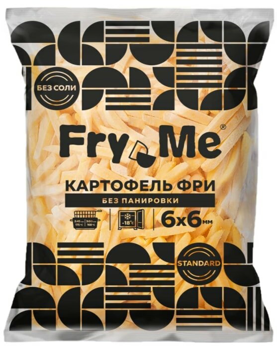 Картофель фри Fry Me без панировки 6*6мм 2.5кг