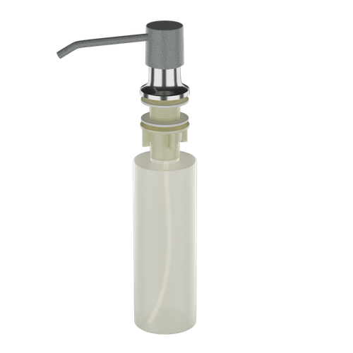 Дозатор моющего средства для кухонных моек из камня, врезной, объем 330 мл, EcoStone, цвет темно-серый