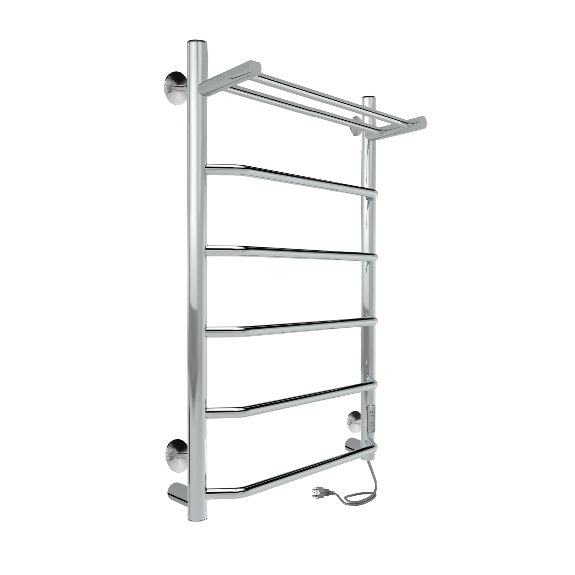 фото Полотенцесушитель Roof Lux с полкой электрический 80/50 таймер, скрытый монтаж, универсальное подключение, Полированный INDIGO