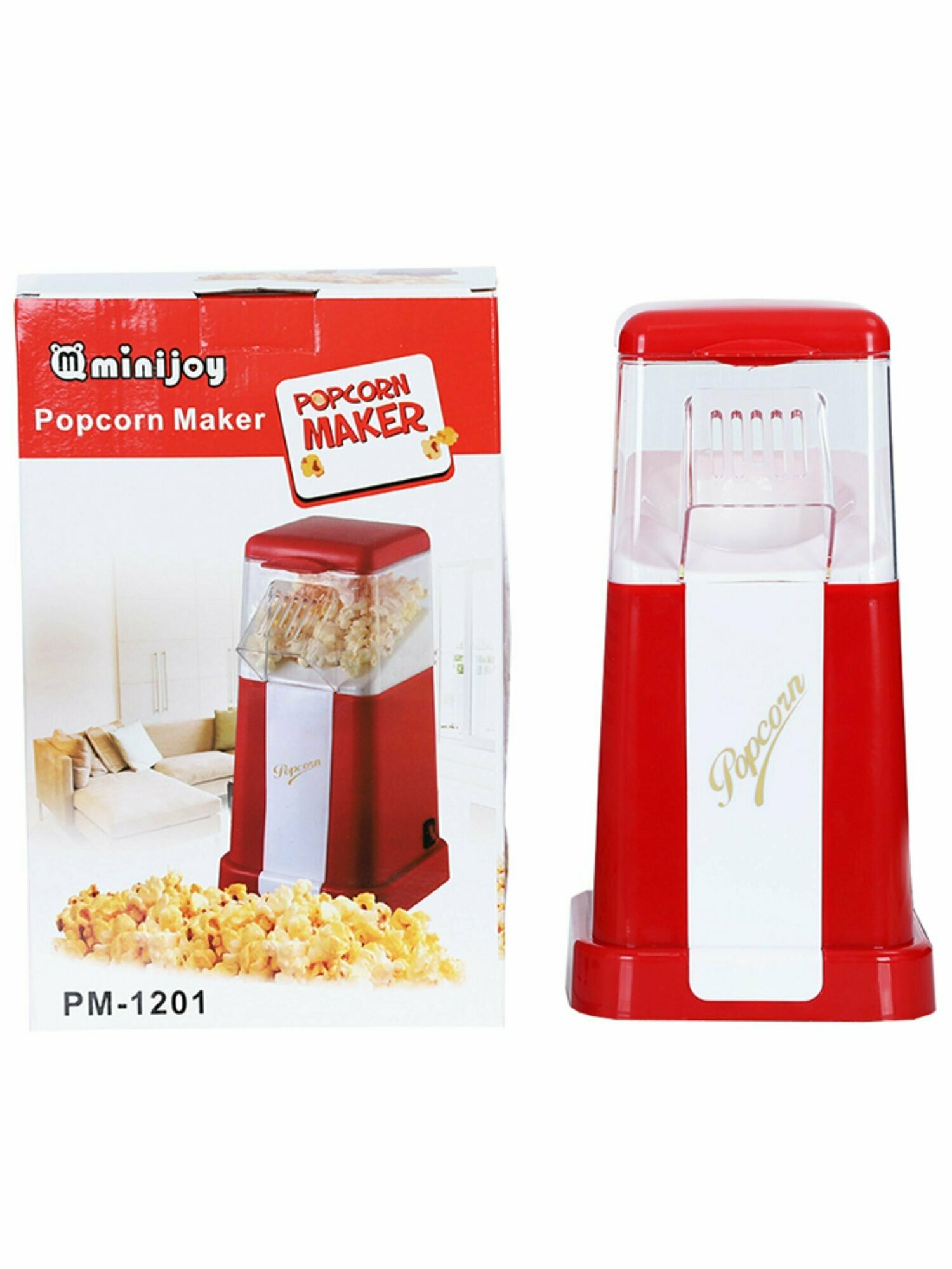 Аппарат для приготовления попкорна - попкорница Minijoy красный