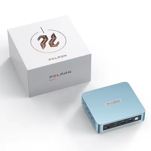 Nezz Мини-ПК x net (Intel Processor N100, RAM 16 ГБ, SSD 512 ГБ, HDD 512 ГБ, Intel HD Graphics, Windows), голубой серый, голубой