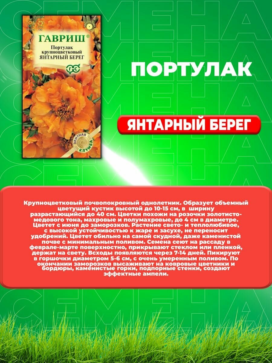 Портулак Янтарный берег* 0,01 г серия Элитная клумба