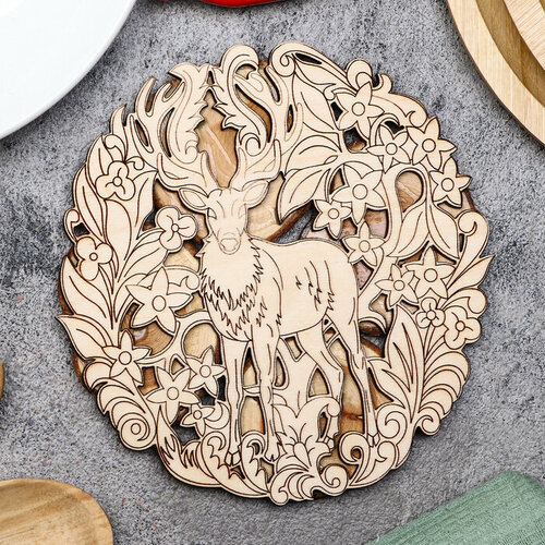 Подставка под горячее Олень D 15 см можжевельник 716₽