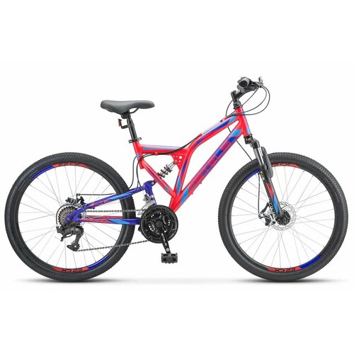Велосипед для подростков STELS Mustang MD 24 V010, 16 красный неоновый/Синий велосипед mustang md 24 v010 16 синий черный