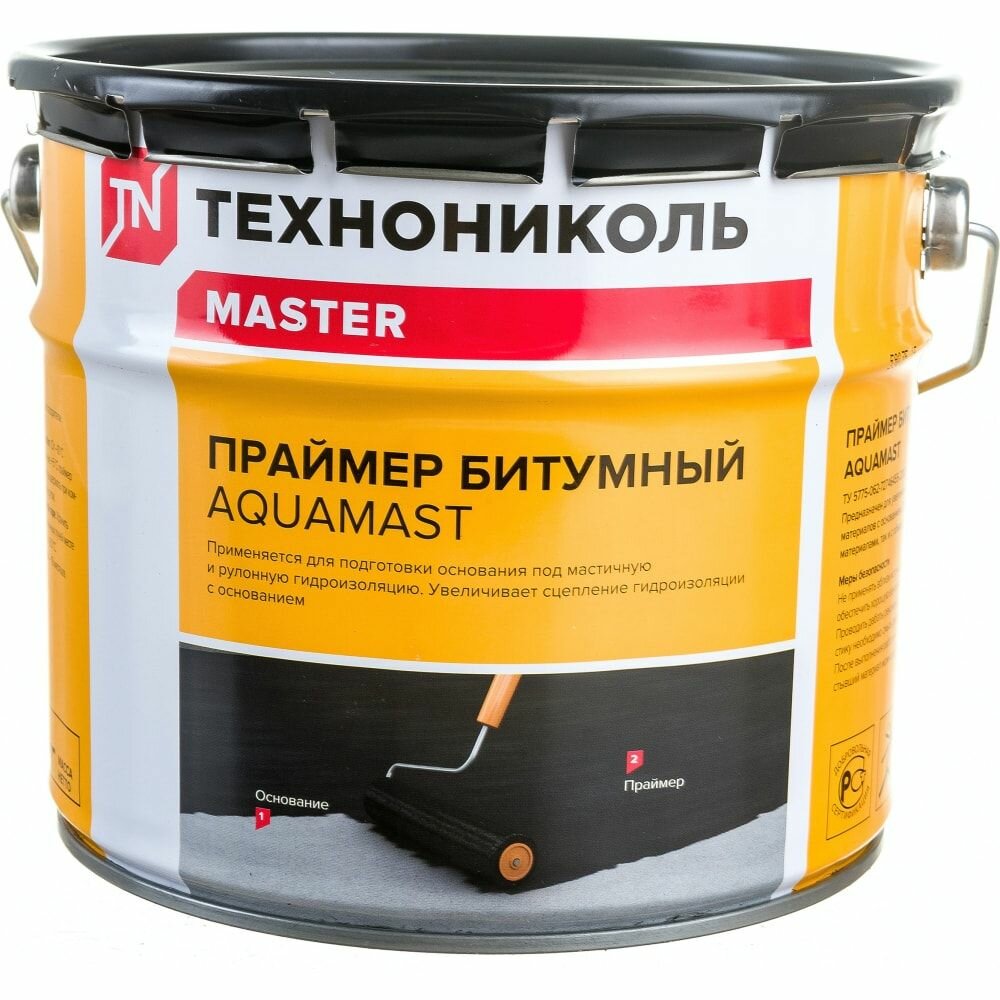 фото Технониколь Праймер битумный AquaMast, ведро 3 л TN420930