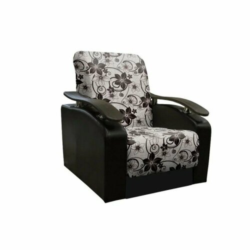 Кресло Антуан - Цветок коричневый рогожка Кожзам коричневый Венге шелк 23182₽