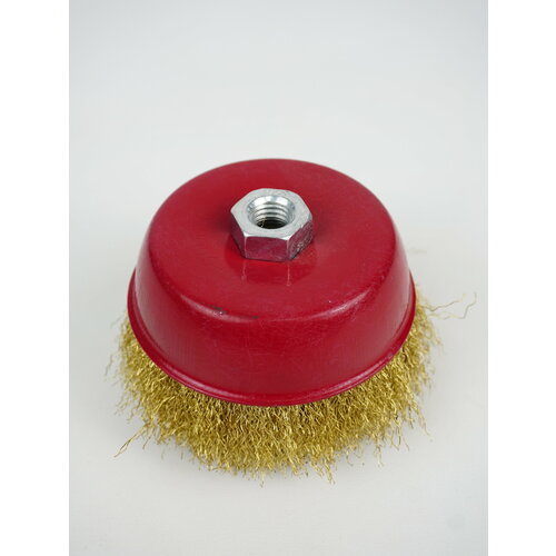 Щетка чашечная для УШМ с гайкой витая латунированная проволока 03 мм 125 мм 0421 393₽