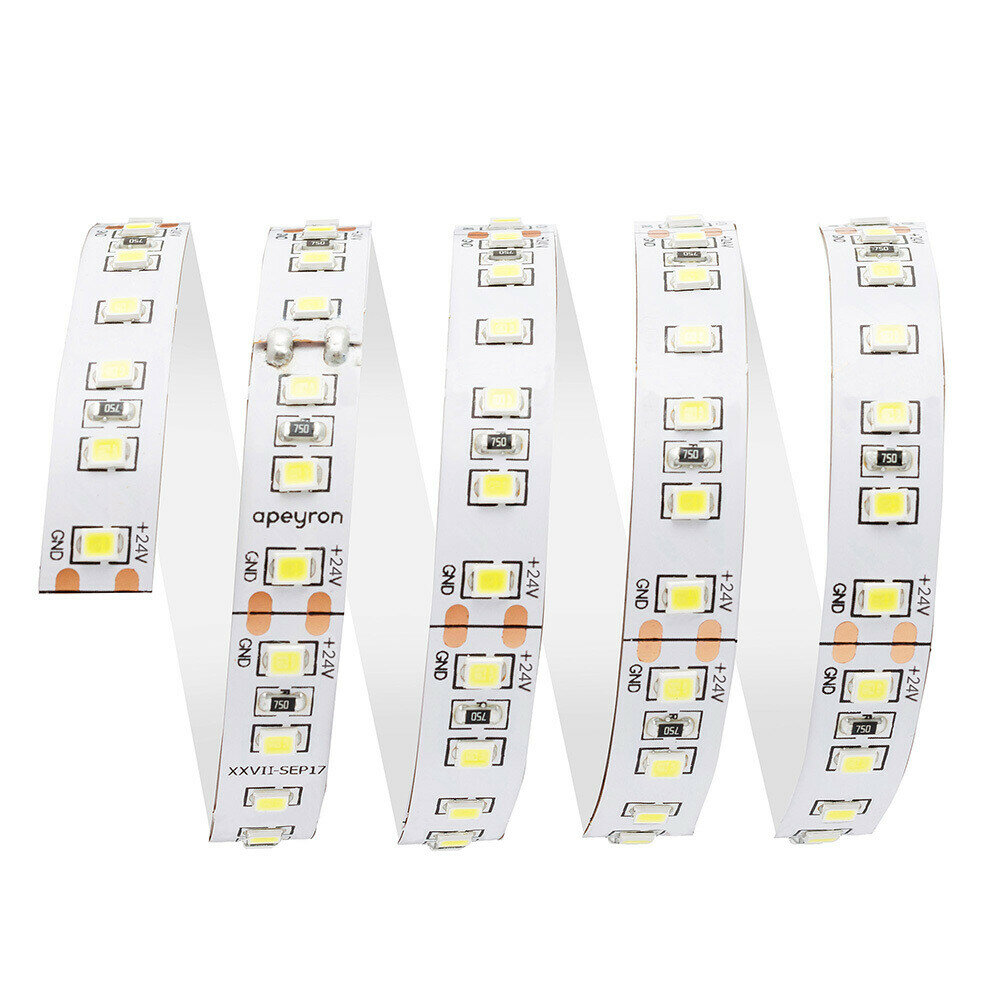 Светодиодная лента для общего освещения SMD 2835 120 диод/20 Вт/м 24 В 10 мм IP20 5 м холодный белый свет Apeyron - фото №4