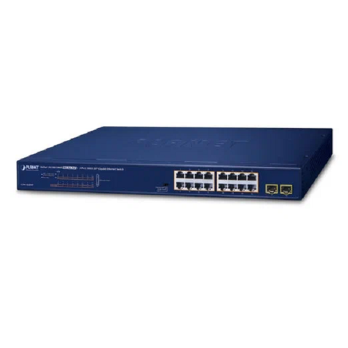 Коммутатор PLANET GSW-1820HP 16-Port 101001000T 8023at PoE 2-Port 1000X SFP Ethernet Switch 38667₽
