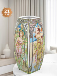 Ваза 1,5 л 11х11х21 см Elan Gallery Времена суток, квадратная