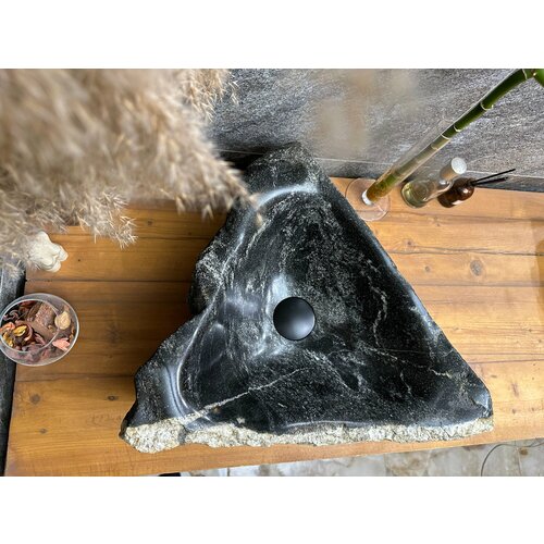 Раковина из натурального камня Black Swan, Dirty Black (48x45)