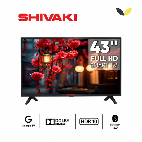 Телевизор SHIVAKI S43KF5500 43' Full HD, HDR10, BT 5.0, Wi-Fi 2.4-5 ГГц, черный