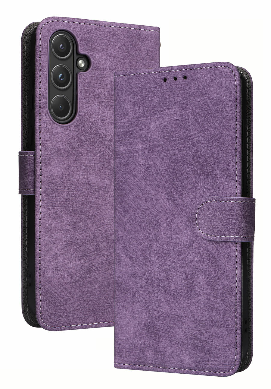 фото Чехол книжка для Samsung Galaxy A55 (5G) c магнитной застежкой / Самсунг Галакси A55 (5G) c отделением под карты (синяя)