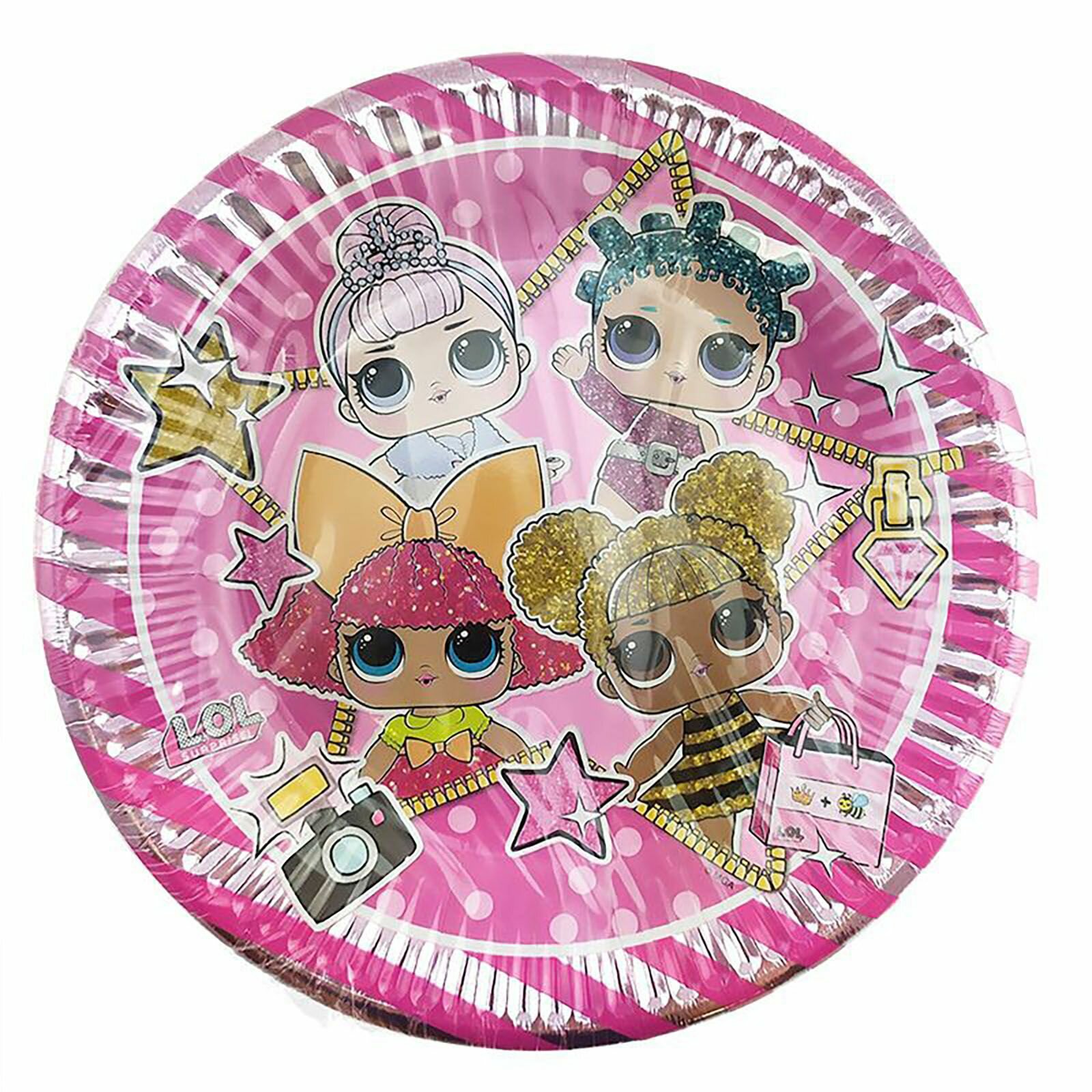 Тарелки Металик "Куклы ЛОЛ" / LOL Glitterati, 20 см, 8 шт.