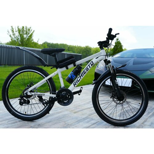 Велосипед горный RICHIESTO 24 Подростковый Детский Унисекс модель 2024 года белый матовый 24500₽