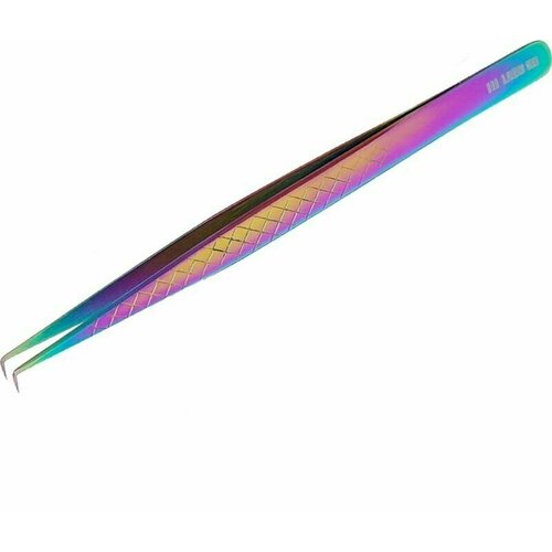 Пинцет для наращивания ресниц LASH ME, тип мини L, сверхточный(радужный)