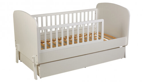 Кроватка Polini kids Mirum 2010 c ящиком, белый / белый