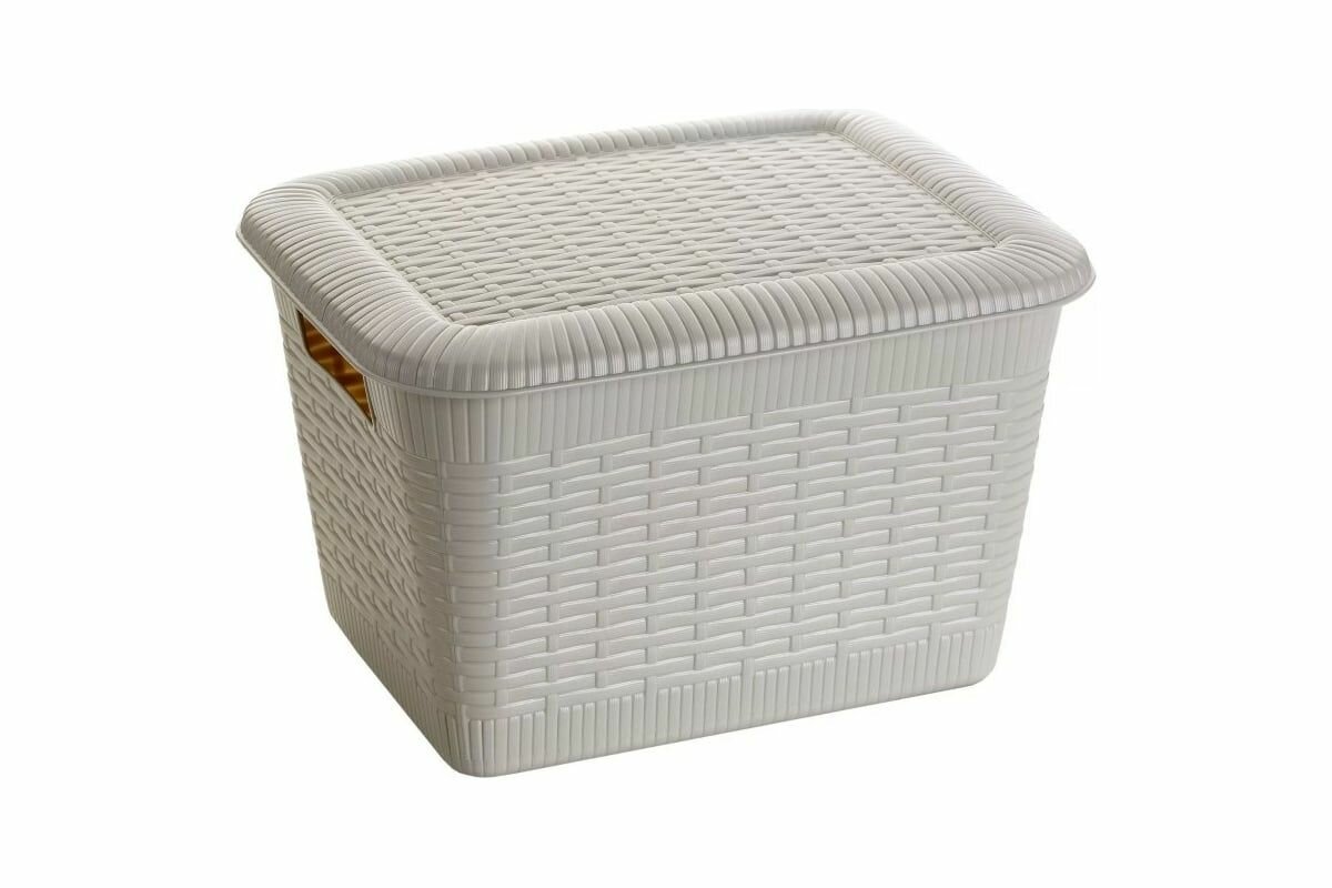 Хозяйственная корзина GENSINI Rattan  23x18x14 5 см  3 5 л  с крышкой  пластик  цвет ассорти 3350