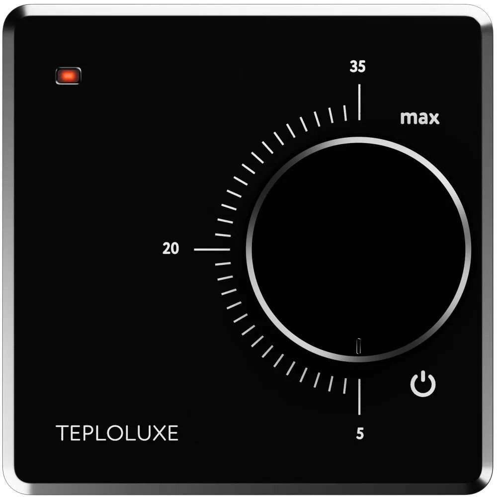 фото Терморегулятор термостат для теплого пола Теплолюкс LC 001 для нагревательного мата черный, механический, накладной, с индикатором