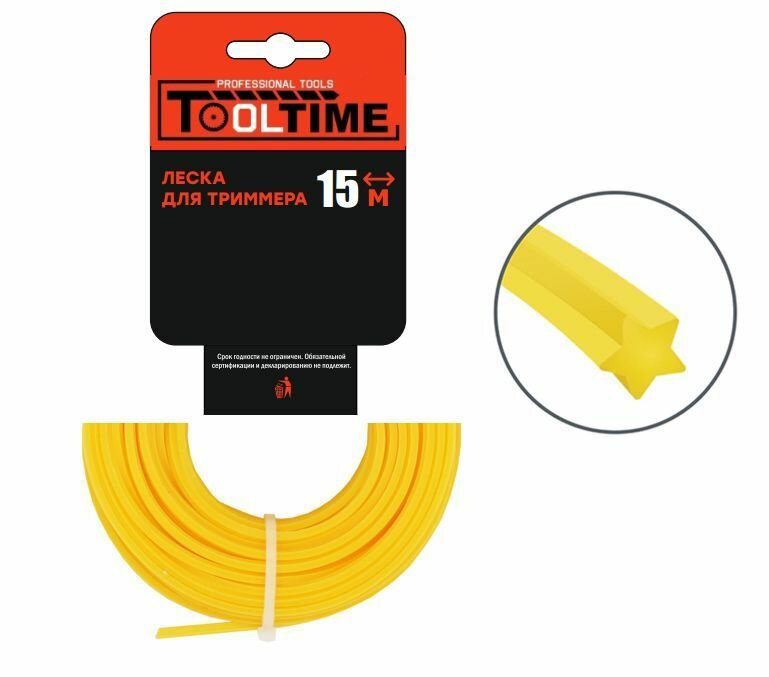 фото Леска для триммера "Звезда" 4,0мм х 15м TOOLTIME