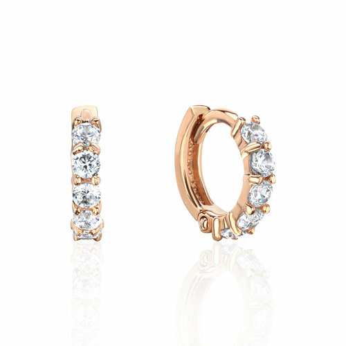 Пирсинг Эстет красное золото 585 проба фианит средний вес 04 гр бесцветный 4805₽