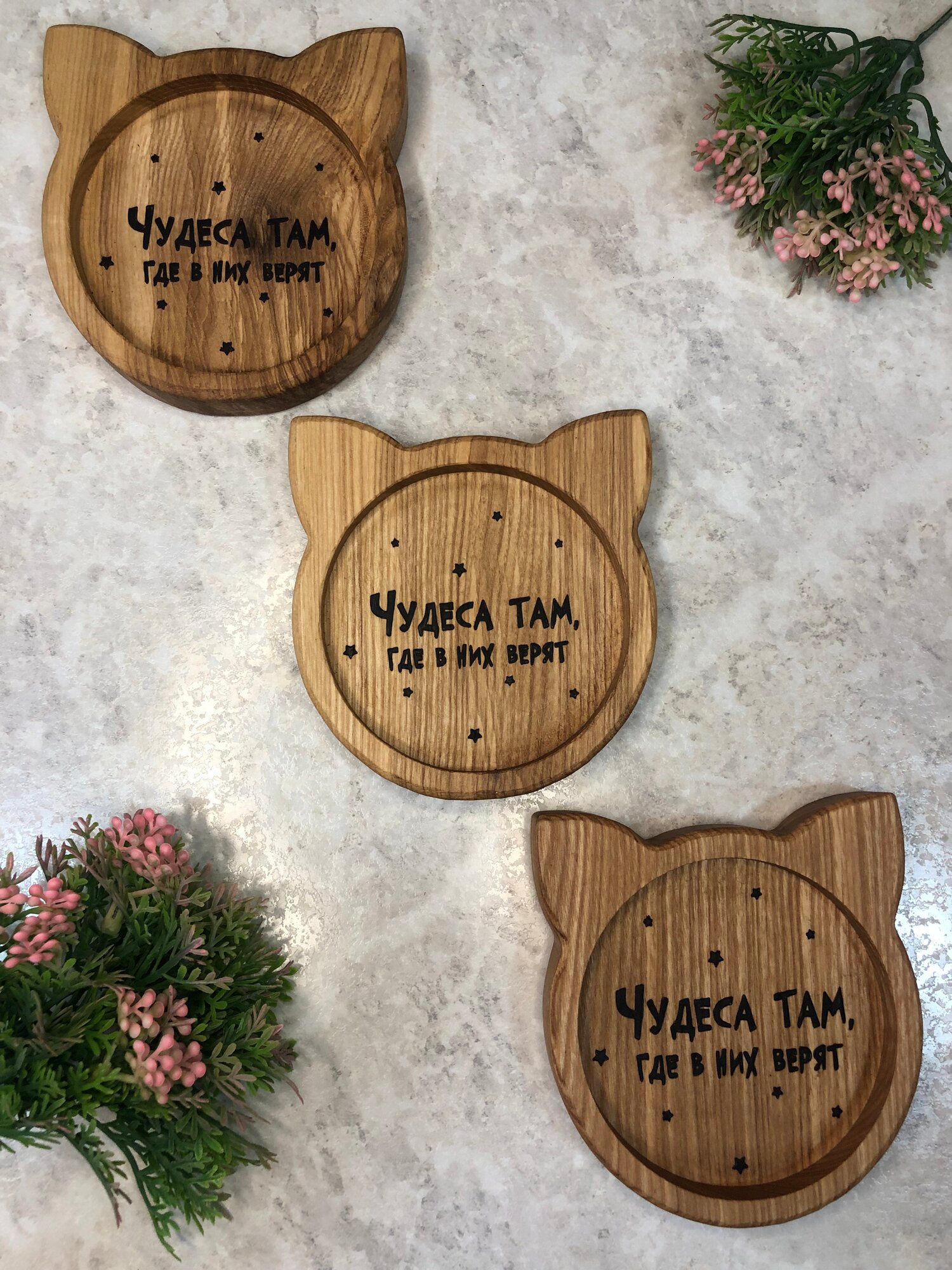 Подстаканник Кот из натурального дерева — фото 1