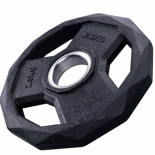 Диск обрезиненный с 3-мя хватами Voitto V-301 2,5 кг, черный (d51)