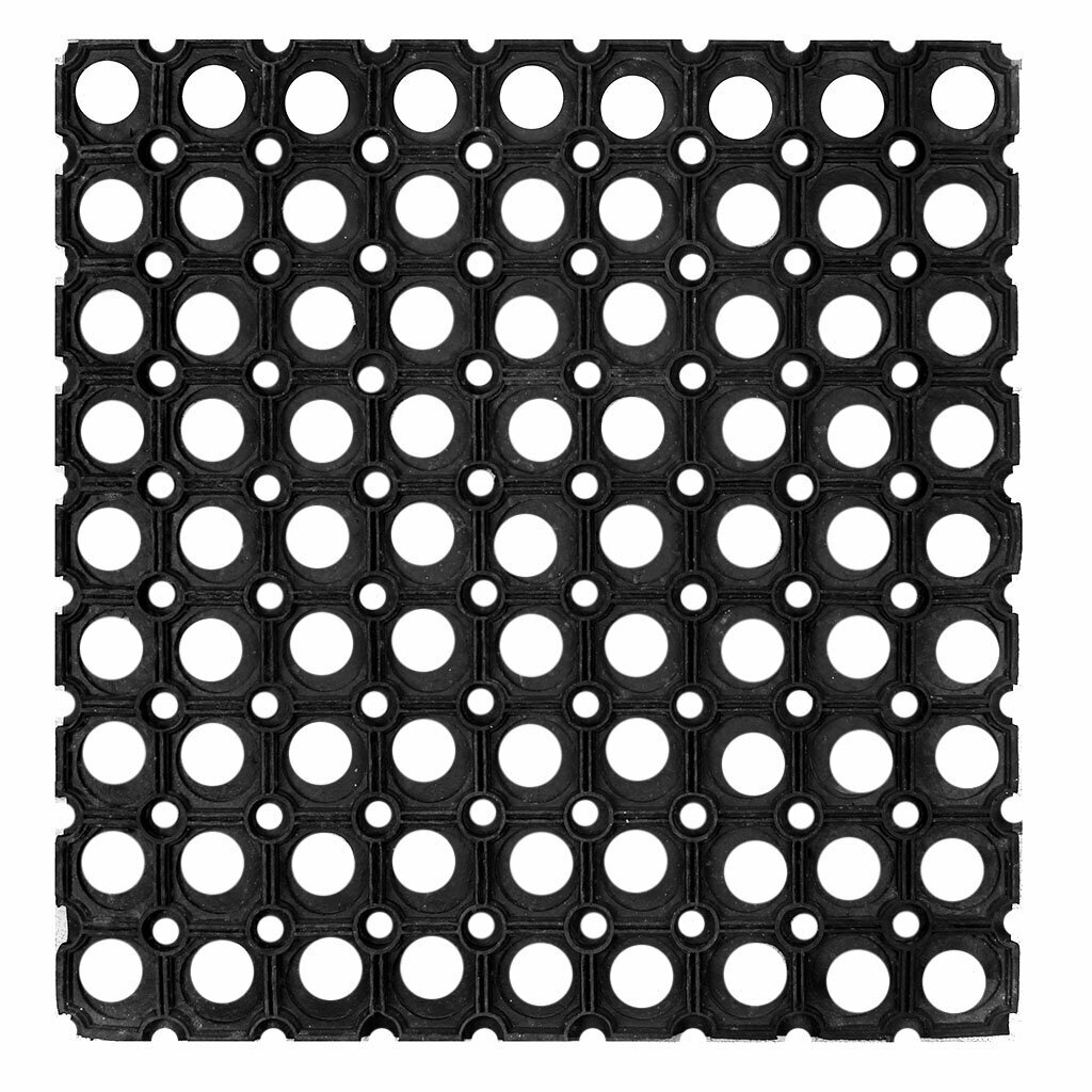 фото Коврик придверный, 50х100х1.6 см, прямоугольный, резина, сквозные отверстия, 70009/НМ-5004/20098/30-004