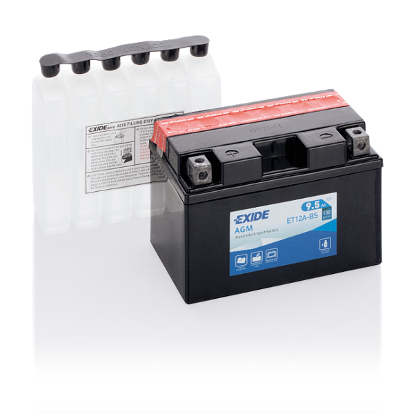 EXIDE AGM-DRY TECHNOLOGY ET12A-BS/YT12A-BS 9.5 Аh прям. 150x87x105