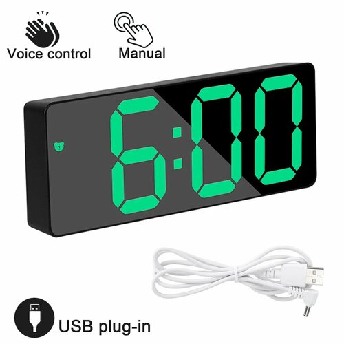 Электронные настольные часы с FM-радио B-Black green 984₽