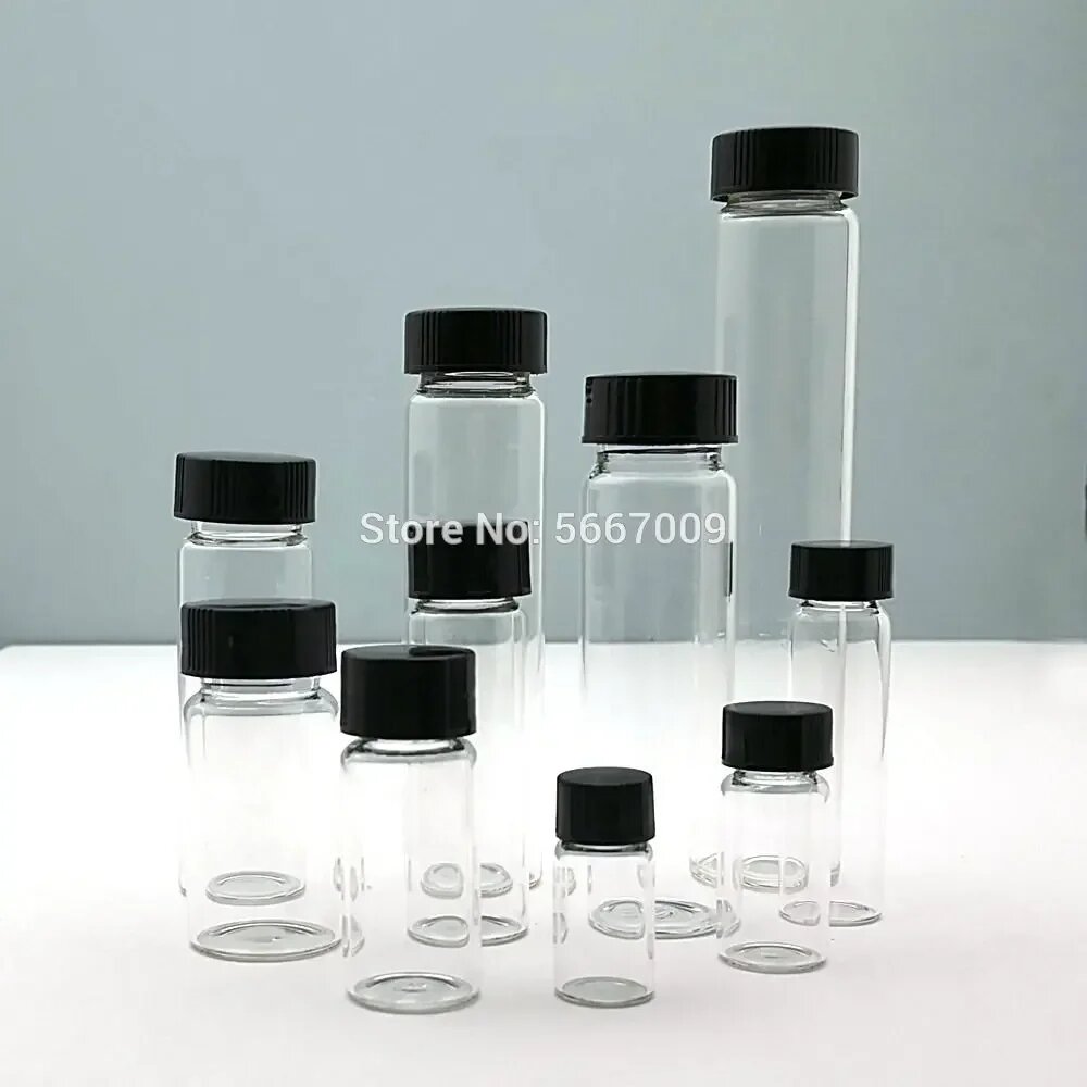 Прозрачные стеклянные флаконы для образцов 2-60 мл, 15ml 20pcs