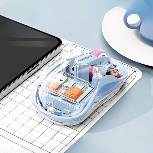 Мышь FMOUSE M333 space blue беспроводная прозрачный корпус 1362₽