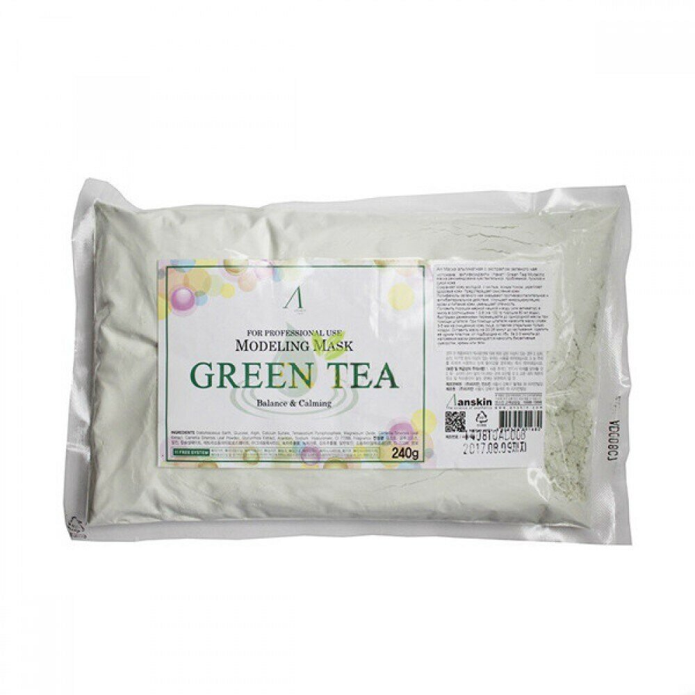 ANSKIN Маска альгинатная с экстрактом зеленого чая, успокаивающая Green Tea Modeling Mask, 240 г (пакет)