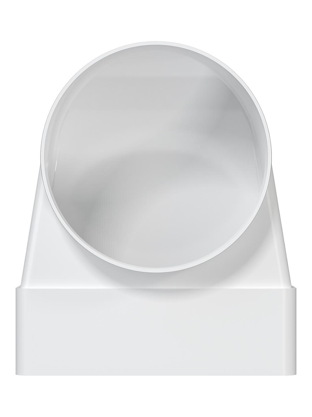 Переходник ERA 612СК10КП, D100 90° 60х120 мм, пластик, прямоугольный/круглый, белый — фото 1