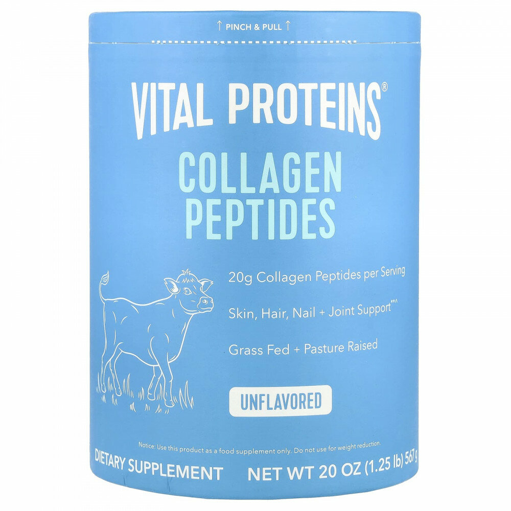 Vital Proteins, пептиды коллагена, без вкусовых добавок, 567 г (1,25 фунта)