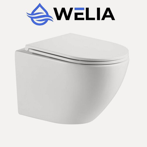 Изображение товара Унитаз подвесной безободковый Торнадо с быстросъемным сиденьем микролифт Welia WL22
